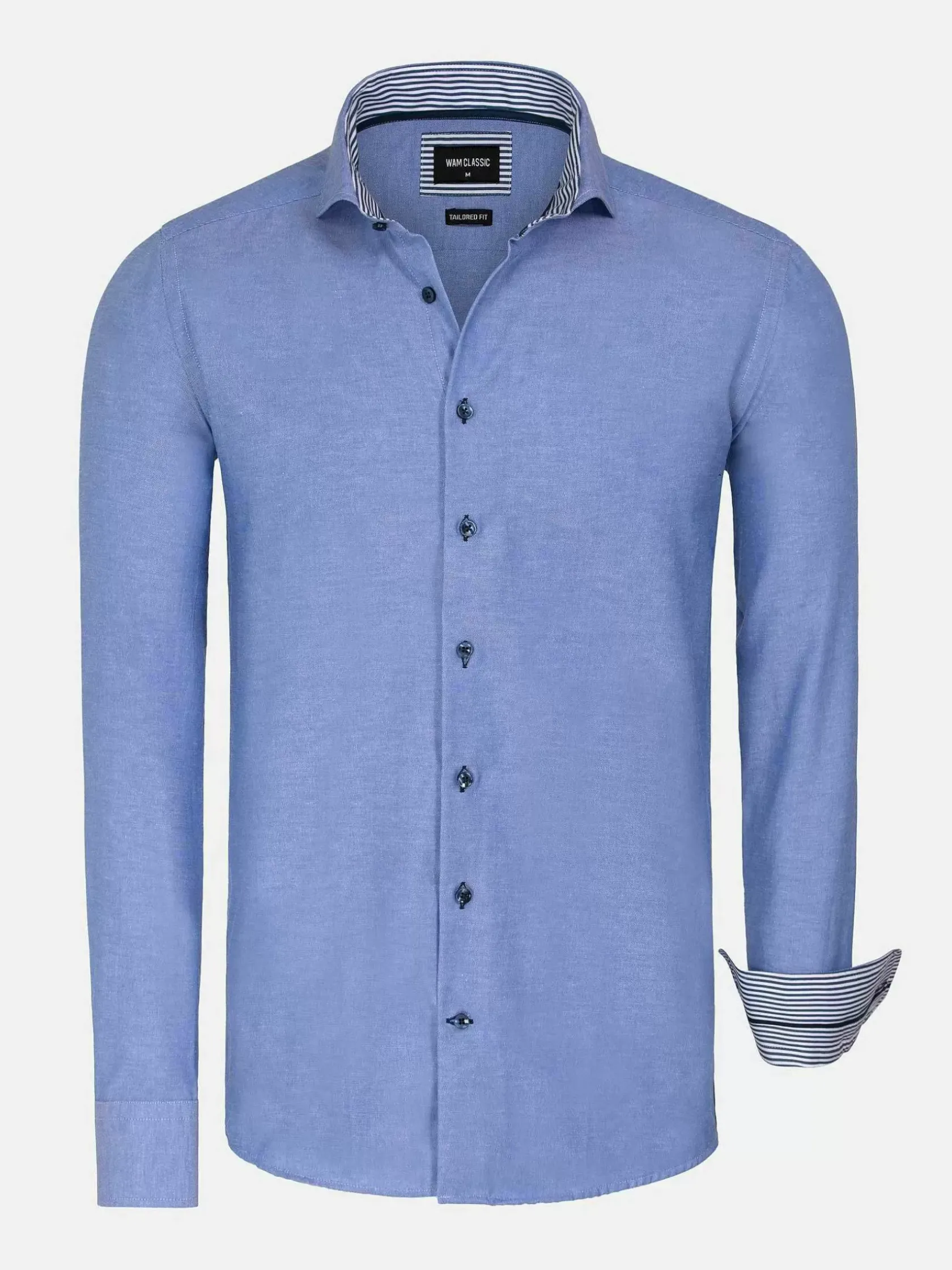Wam Denim Overhemd Lange Mouwen|Overhemd Lange Mouw 75698 Cruise Royal Blue