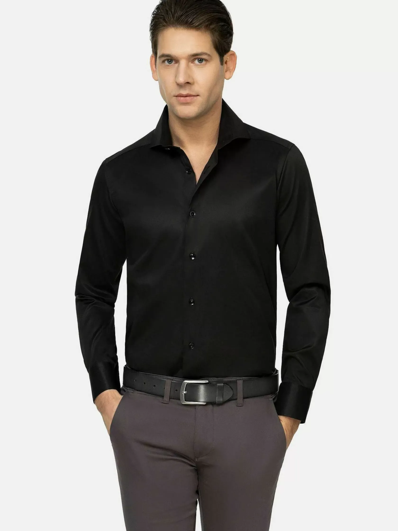 Wam Denim Overhemd Lange Mouwen|Overhemd Lange Mouw 75665 Harvery Specter Black