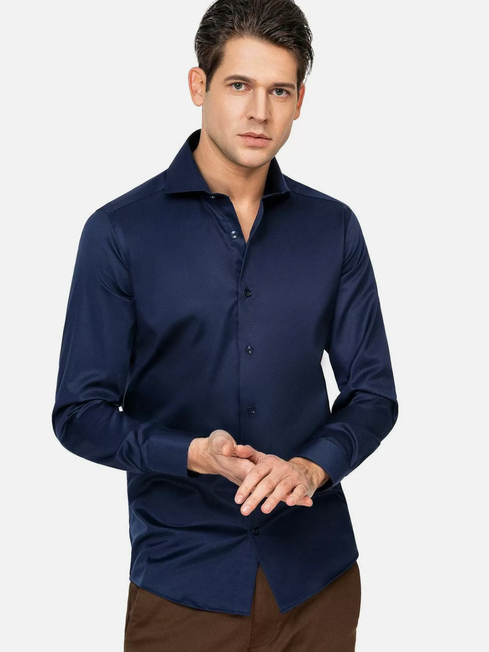 Wam Denim Overhemd Lange Mouwen|Overhemd Lange Mouw 75665 Harvery Specter Navy