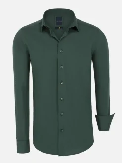 Wam Denim Overhemd Lange Mouwen|Overhemd Lange Mouw 85296 Leira Dark Green