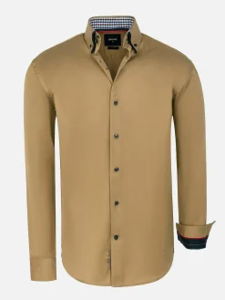 Wam Denim Overhemd Lange Mouwen|Overhemd Lange Mouw 59015 Michell Dark Beige