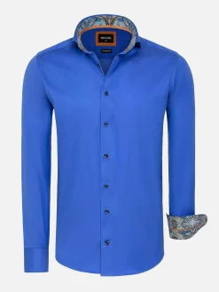 Wam Denim Overhemd Lange Mouwen|Overhemd Lange Mouw 75694 Murial Blue