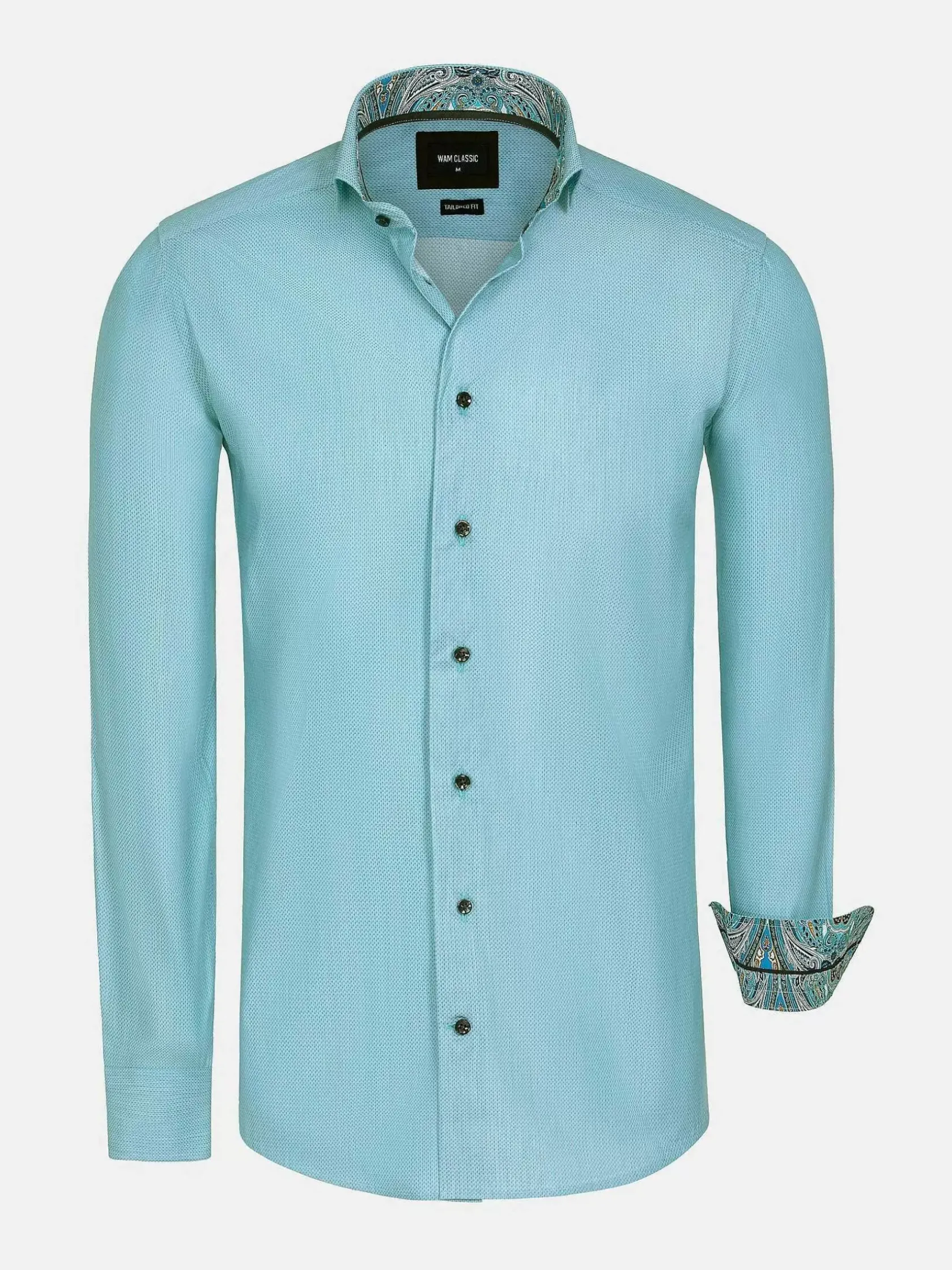 Wam Denim Overhemd Lange Mouwen|Overhemd Lange Mouw 75694 Murial Turquoise