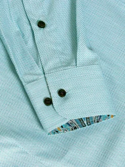 Wam Denim Overhemd Lange Mouwen|Overhemd Lange Mouw 75694 Murial Turquoise