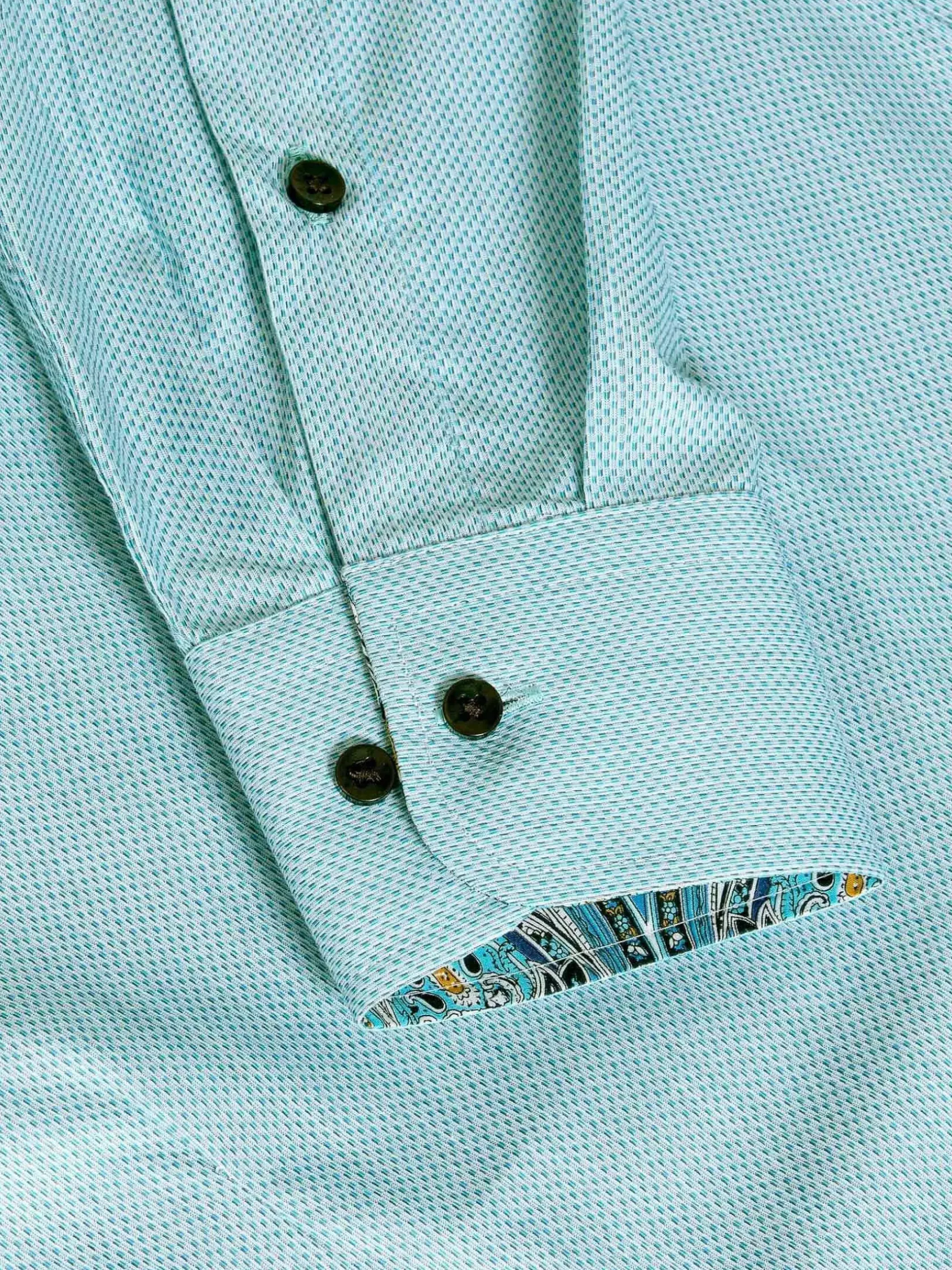 Wam Denim Overhemd Lange Mouwen|Overhemd Lange Mouw 75694 Murial Turquoise