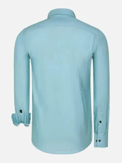 Wam Denim Overhemd Lange Mouwen|Overhemd Lange Mouw 75694 Murial Turquoise