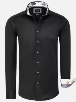 Wam Denim Overhemd Lange Mouwen|Overhemd Lange Mouw 75679 Pavel Black