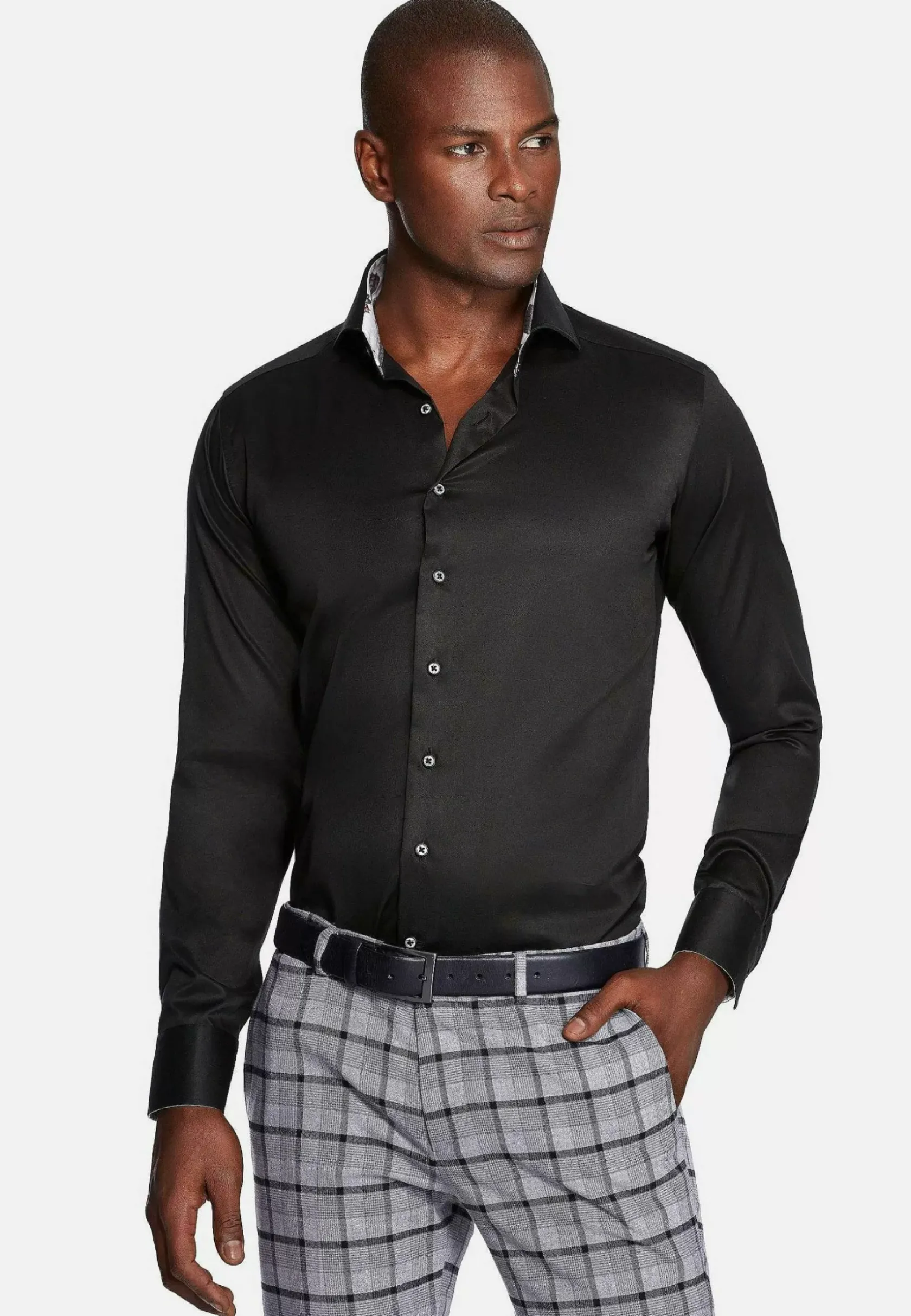 Wam Denim Overhemd Lange Mouwen|Overhemd Lange Mouw 75679 Pavel Black