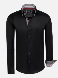 Wam Denim Overhemd Lange Mouwen|Overhemd Lange Mouw 75720 Perth Black