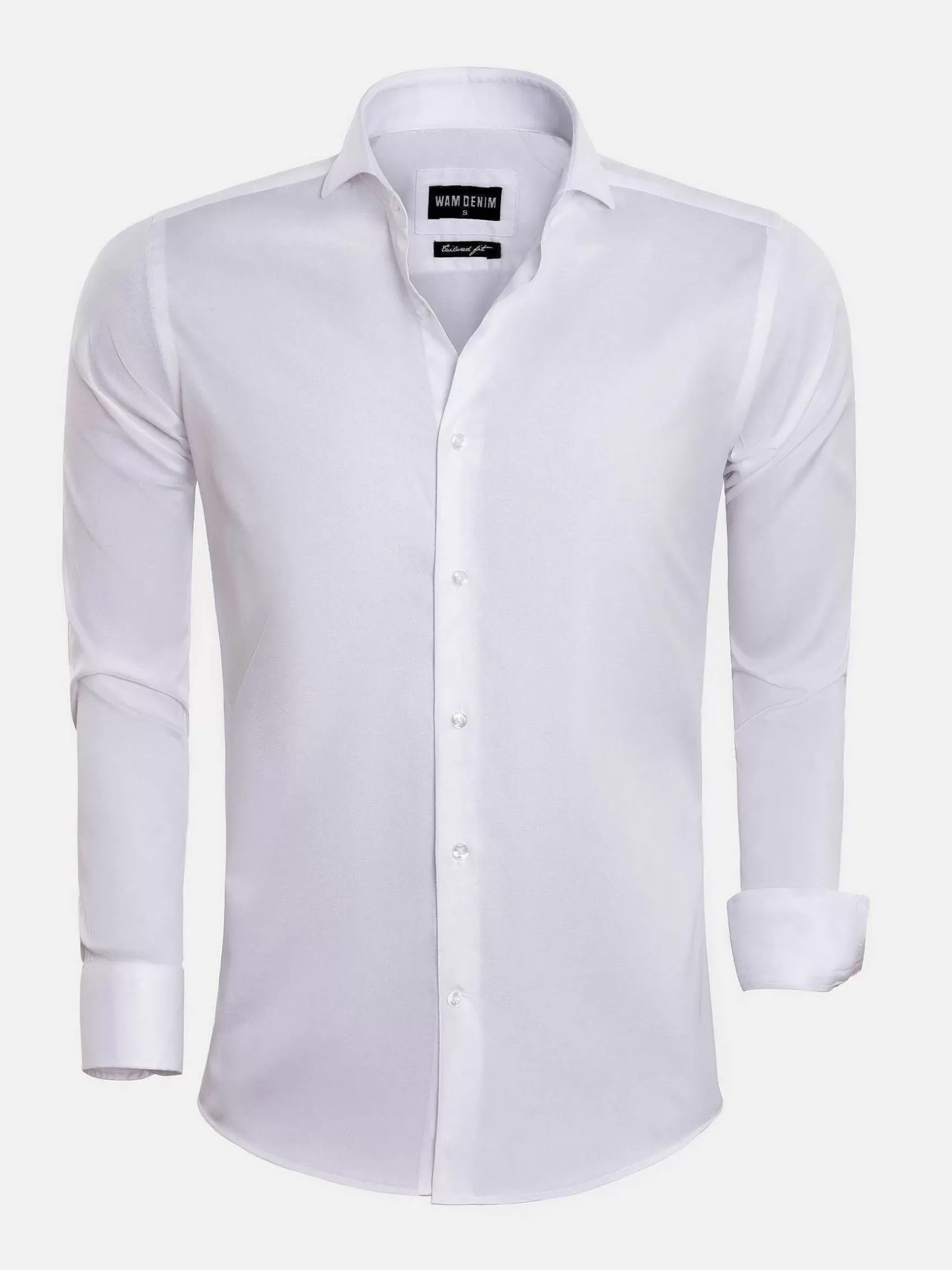 Wam Denim Overhemd Lange Mouwen|Overhemd Lange Mouw Prato 75563 White