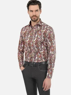 Wam Denim Overhemd Lange Mouwen|Overhemd Lange Mouw 75690 Rathmore Red