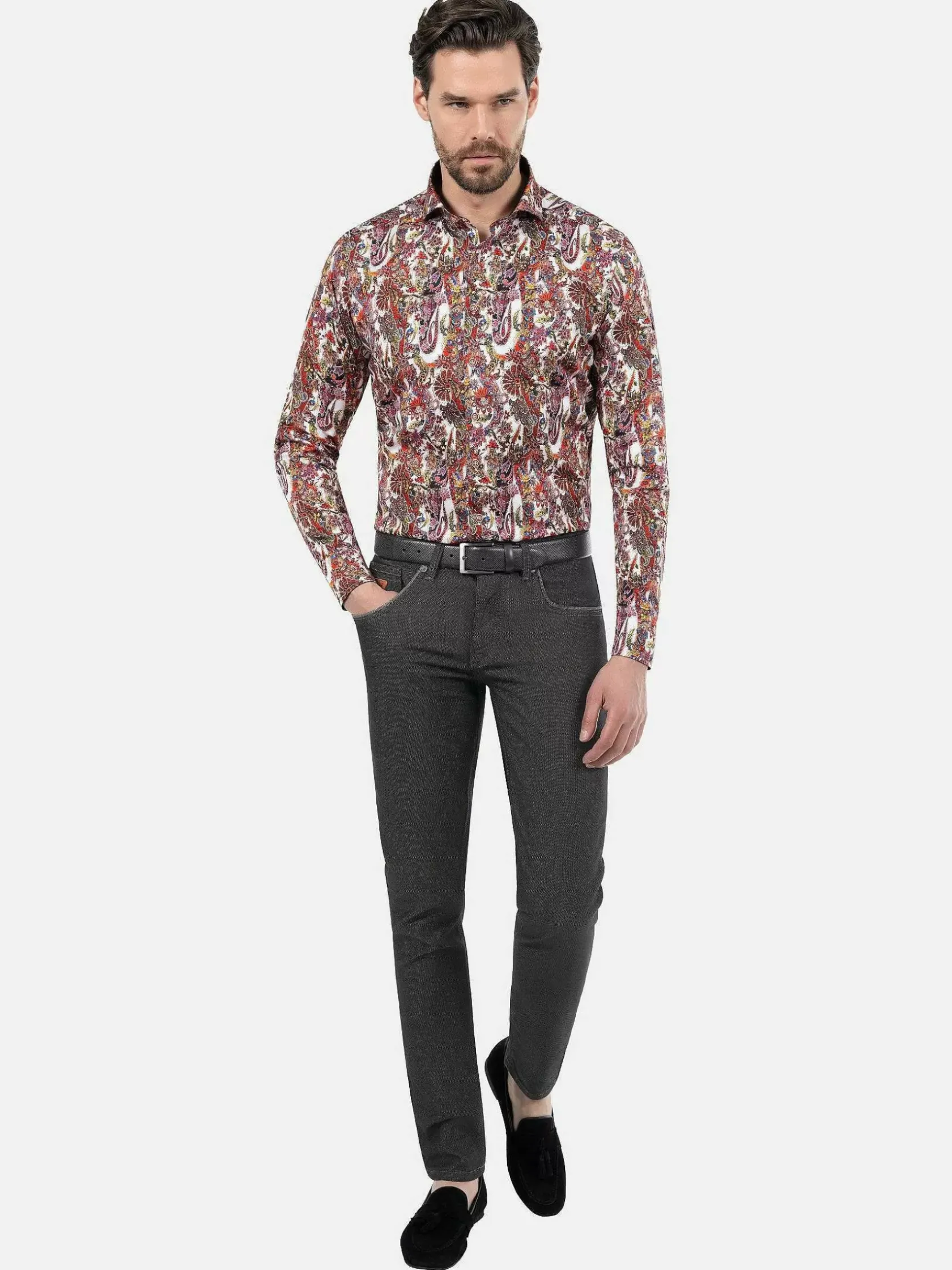 Wam Denim Overhemd Lange Mouwen|Overhemd Lange Mouw 75690 Rathmore Red