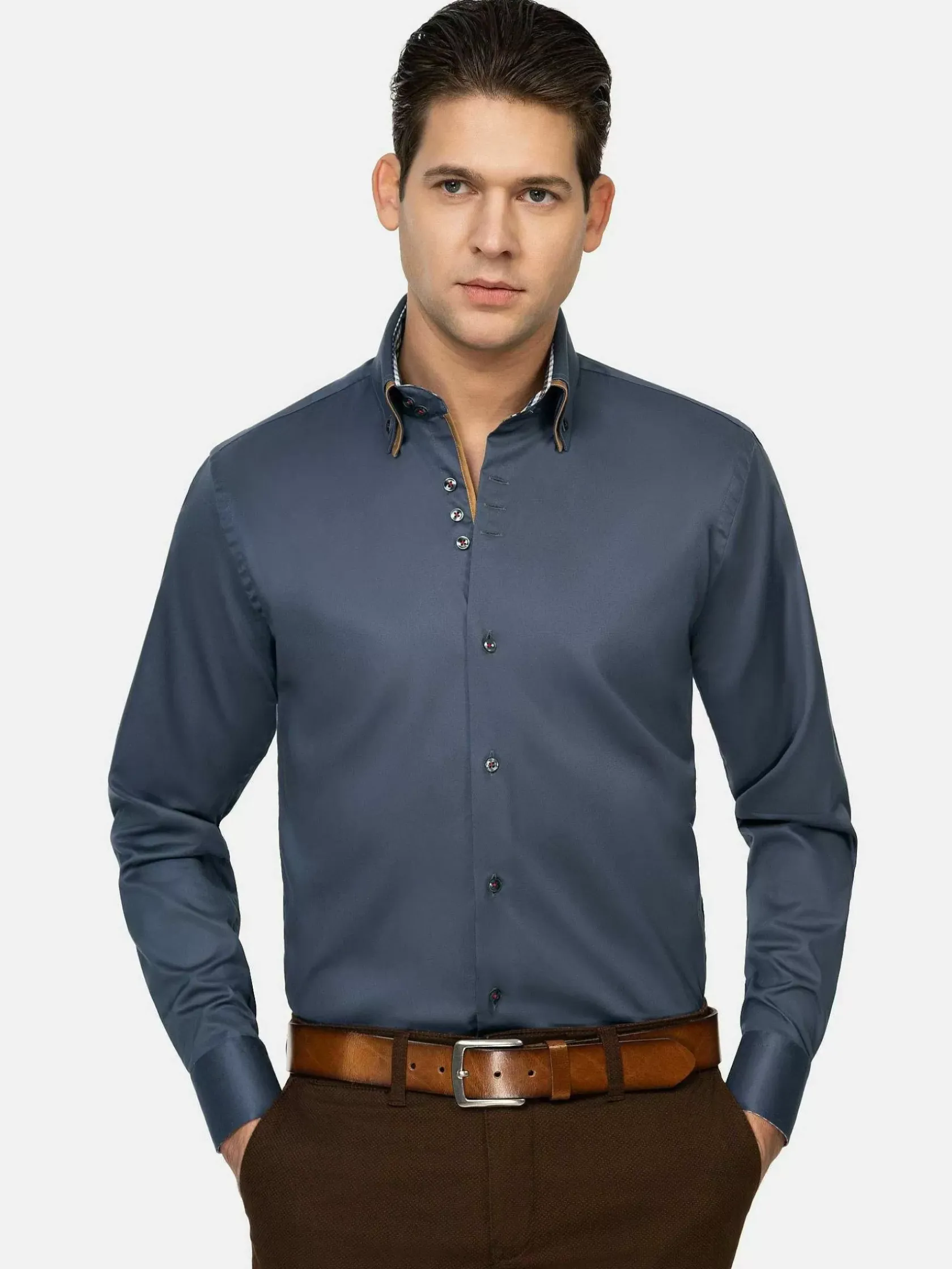Wam Denim Overhemd Lange Mouwen|Overhemd Lange Mouw Roma Anthracite