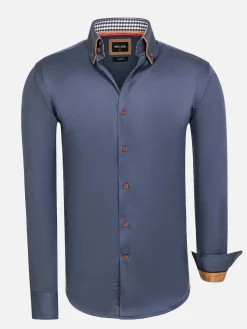 Wam Denim Overhemd Lange Mouwen|Overhemd Lange Mouw 75704 Romney Anthracite