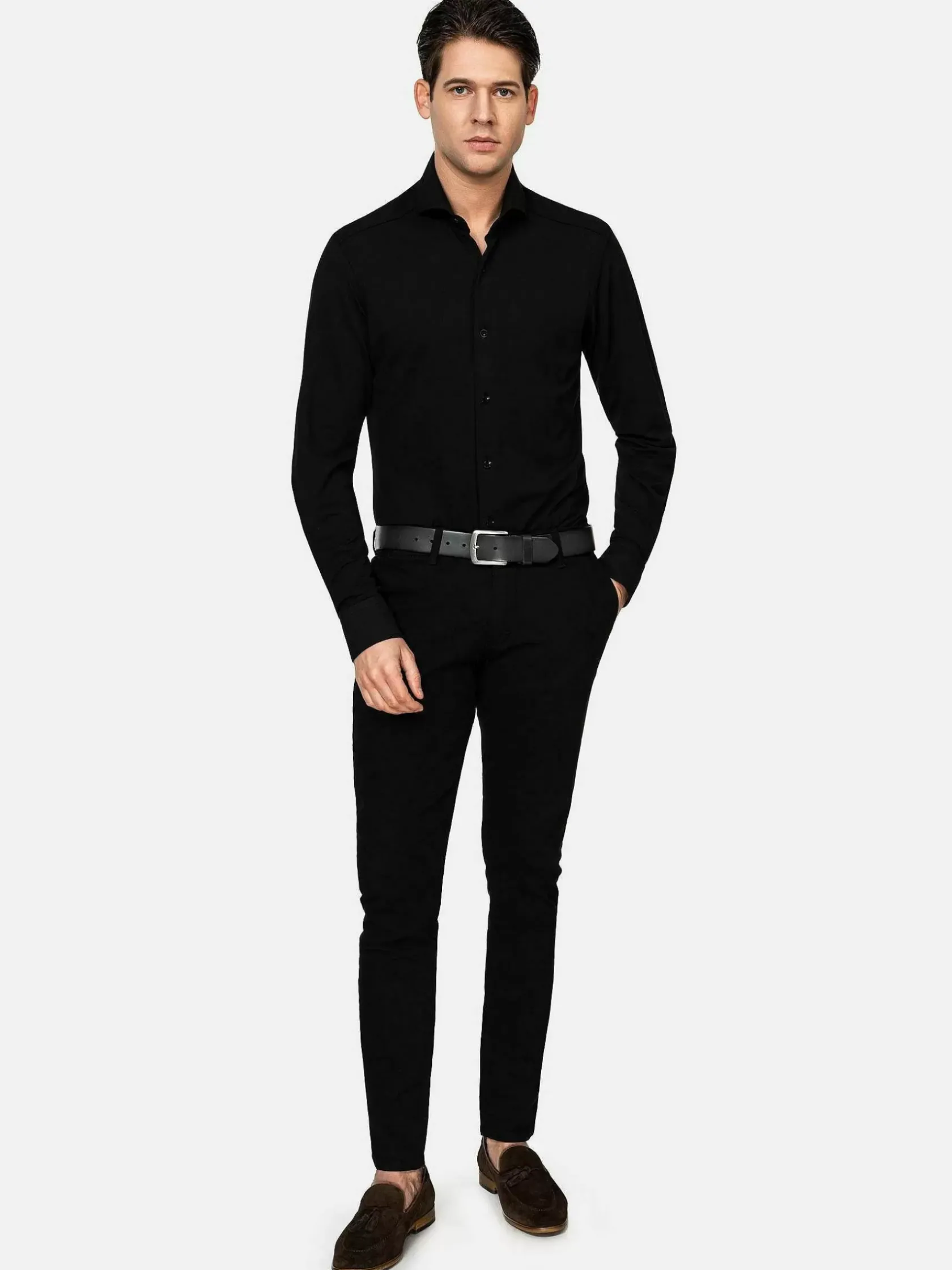Wam Denim Overhemd Lange Mouwen|Overhemd Lange Mouw 75660 Sella Black