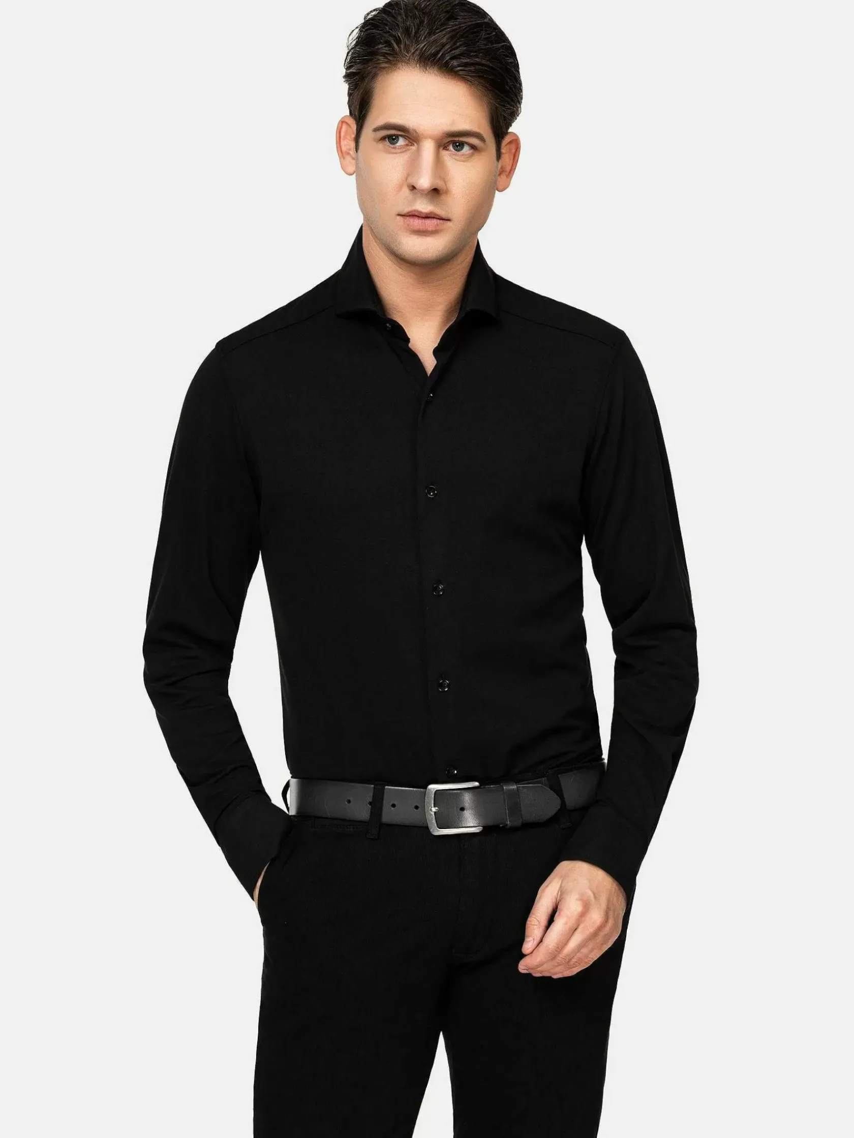 Wam Denim Overhemd Lange Mouwen|Overhemd Lange Mouw 75660 Sella Black