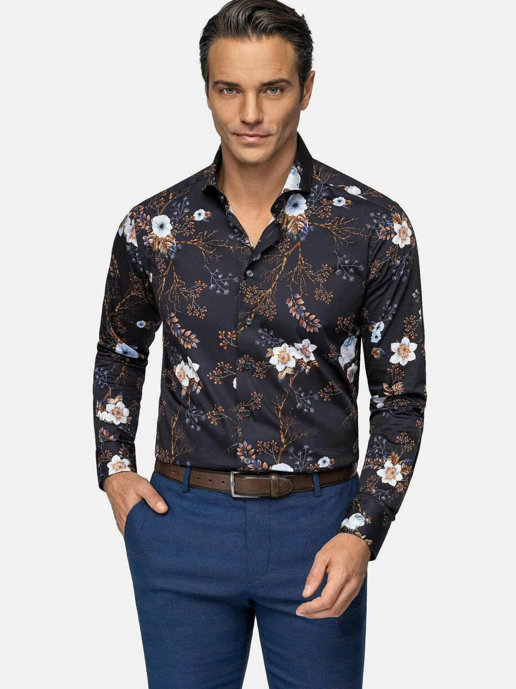 Wam Denim Overhemd Lange Mouwen|Overhemd Lange Mouw 75710 Wisconsin Navy