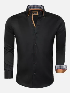 Wam Denim Overhemd Lange Mouwen|Overhemd 75428 Roma Black