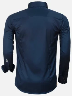 Wam Denim Overhemd Lange Mouwen|Overhemd 75428 Roma Navy