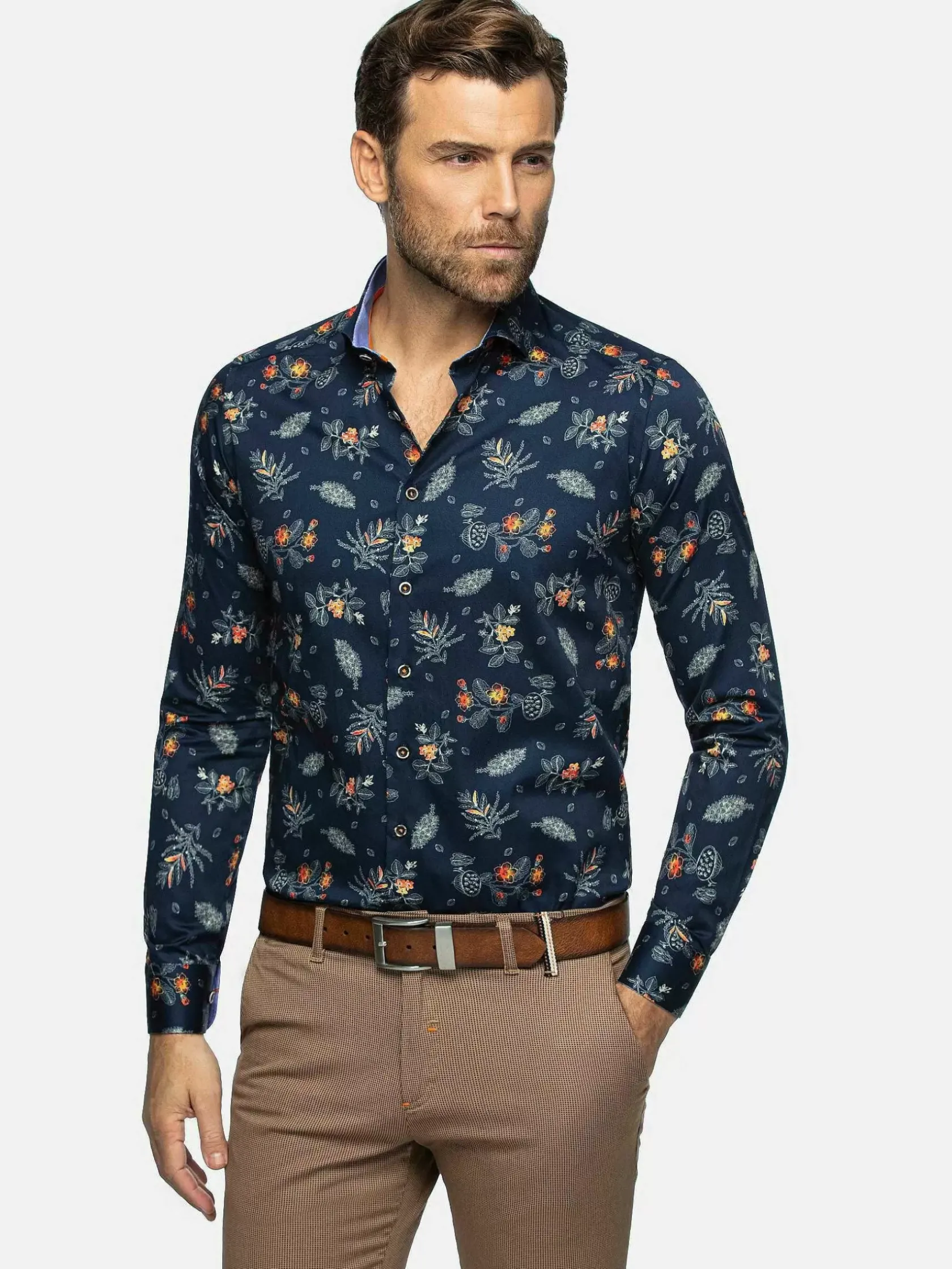 Wam Denim Overhemd Lange Mouwen|Overhemd 75581 Siracusa Navy