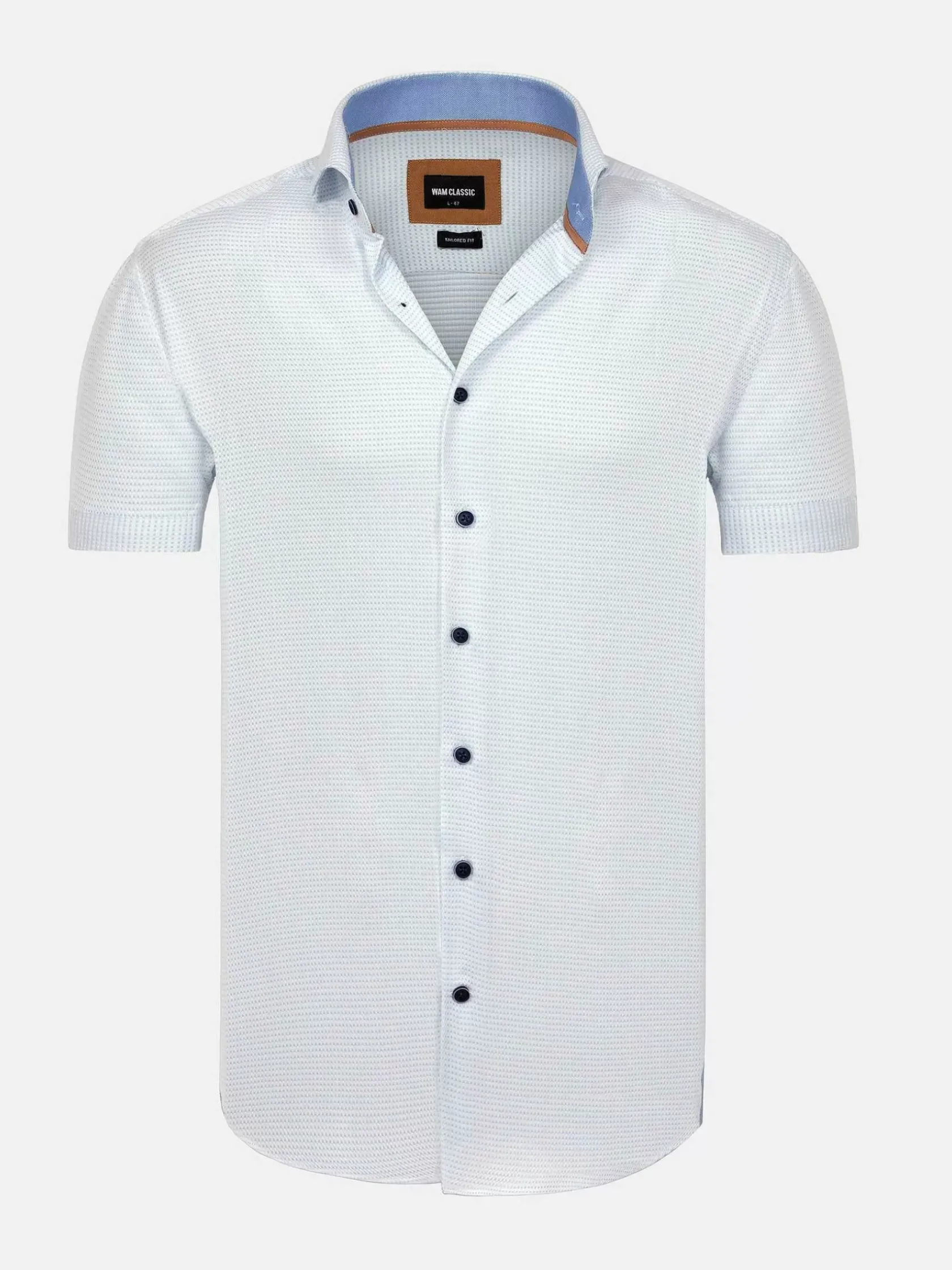 Wam Denim Overhemd Korte Mouwen|Owen Tailored Fit White Overhemd Korte Mouw