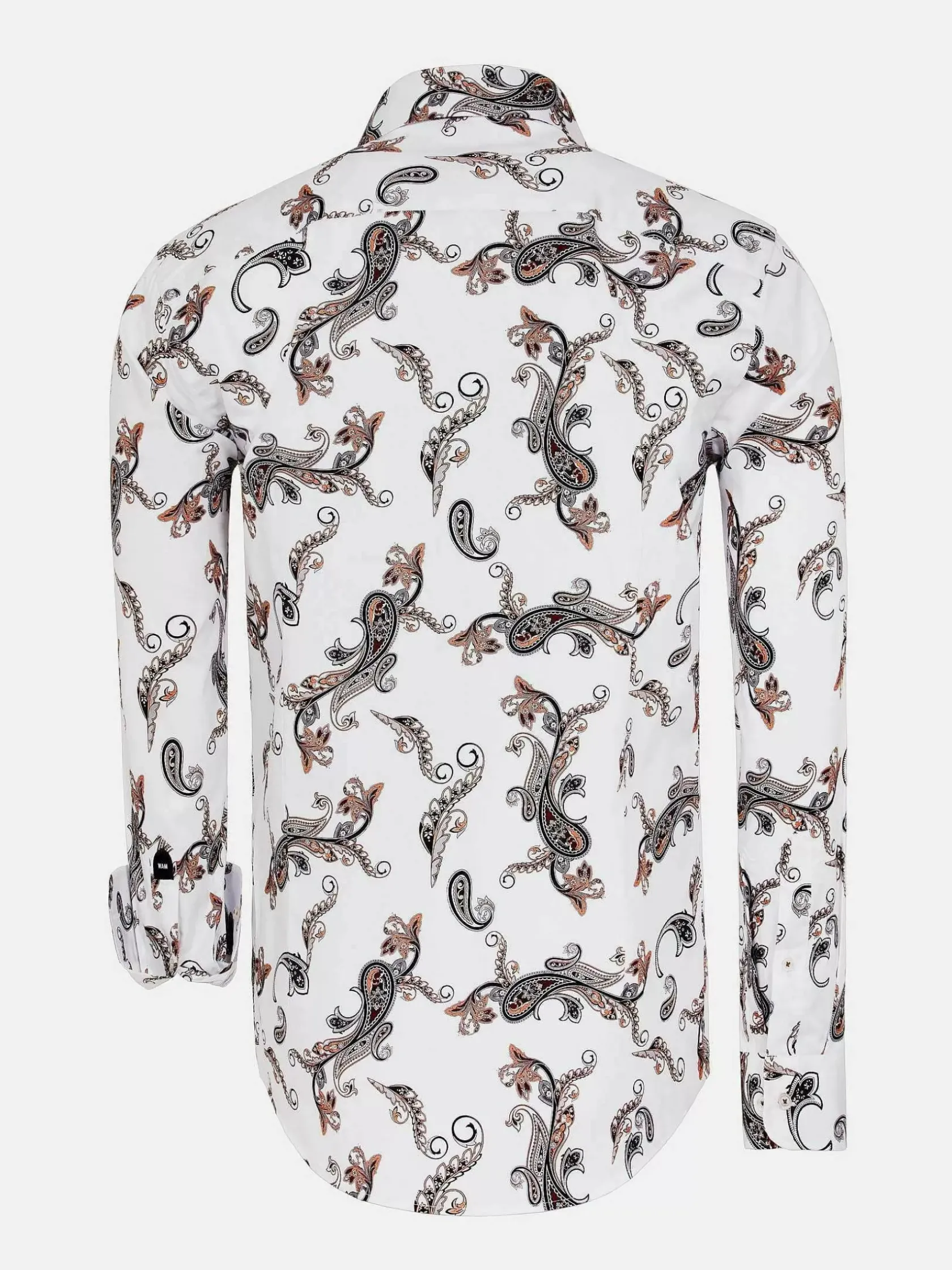 Wam Denim Overhemd Lange Mouwen|Paisley White Floral Print Overhemd Lange Mouw