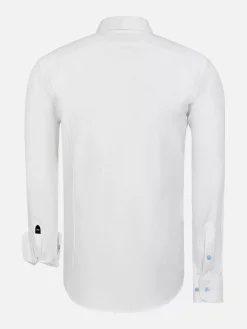 Wam Denim Overhemd Lange Mouwen|Pearl Solid White Overhemd Lange Mouw