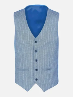 Wam Denim Gilets|Plaid Vest 70048 Pelagie Islands Blue