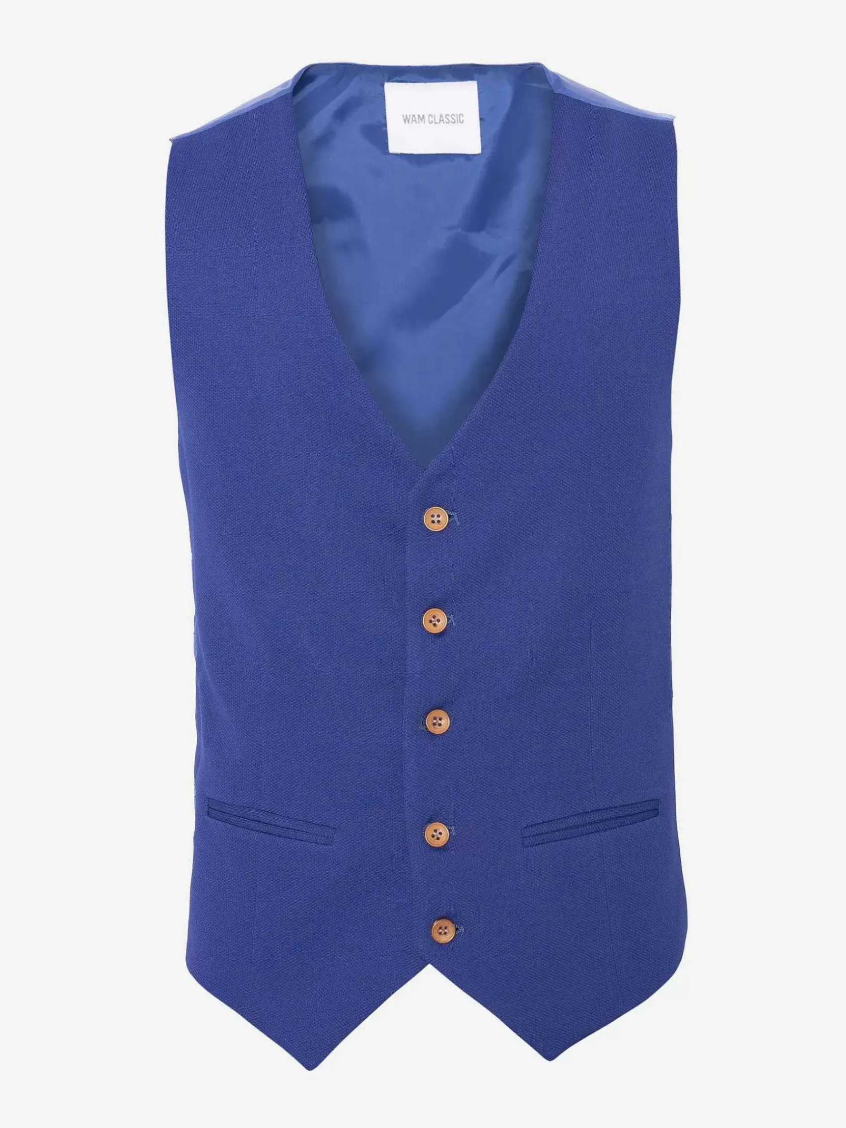 Wam Denim Gilets|Plaid Vest Royal Blue