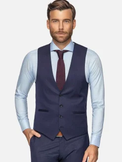 Wam Denim Gilets|Plaid Vest 70071 Scotsville Navy
