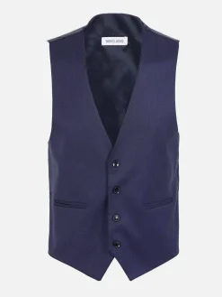 Wam Denim Gilets|Plaid Vest 70071 Scotsville Navy