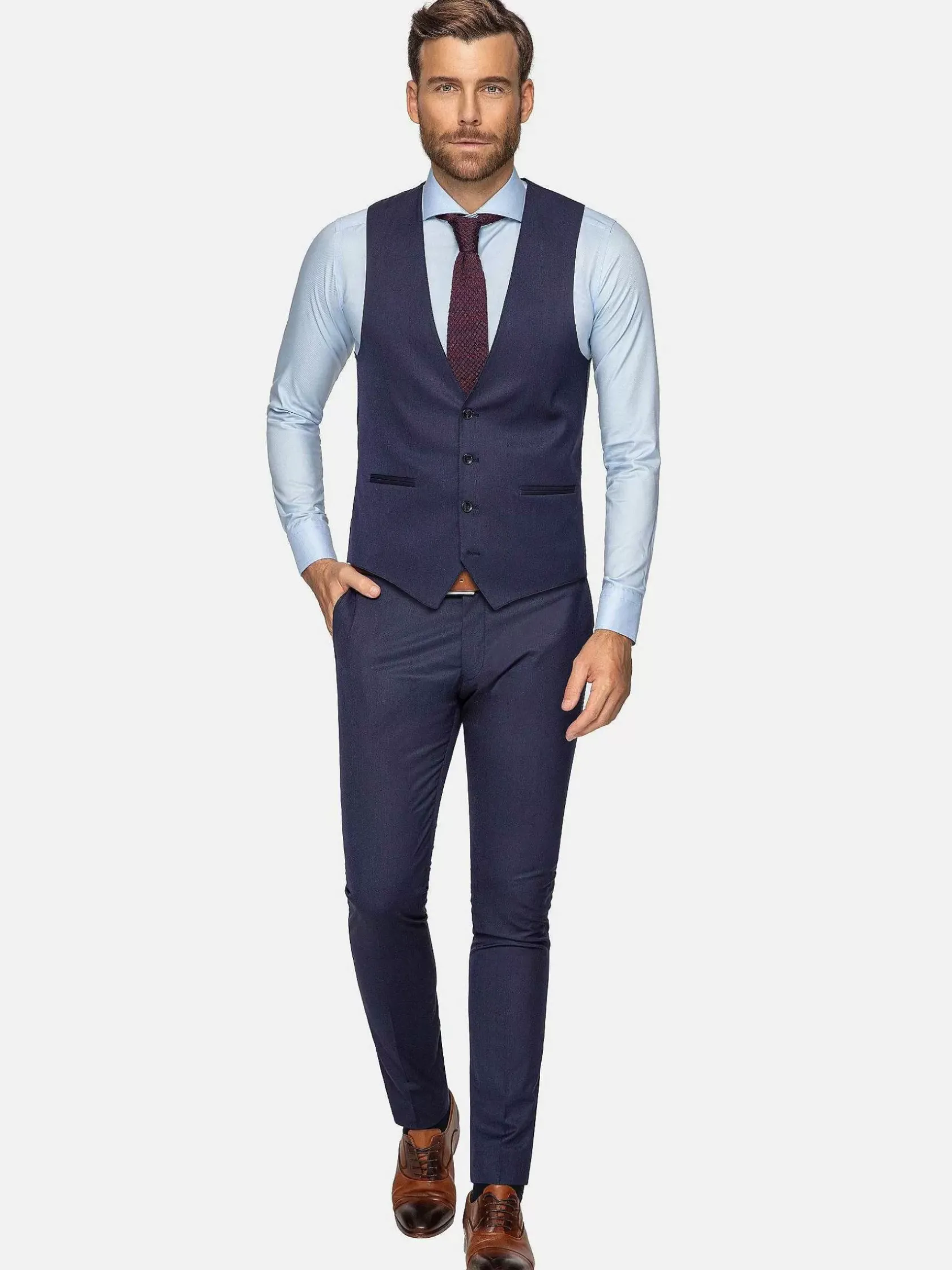 Wam Denim Gilets|Plaid Vest 70071 Scotsville Navy