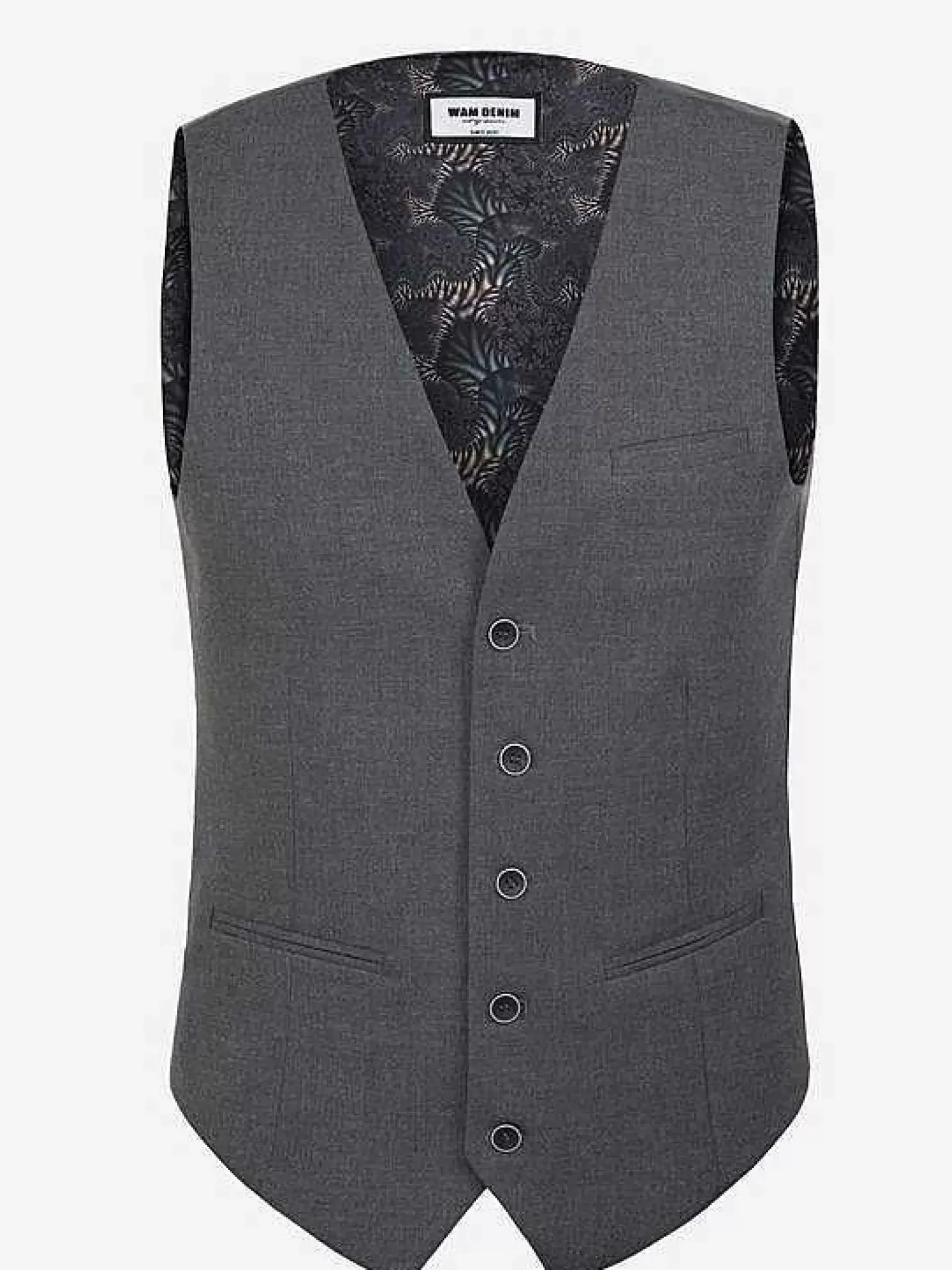 Wam Denim Gilets|Plaid Vest 74111 Strazburg Anthracite