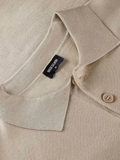 Wam Denim Sweaters|Polo Collared Beige Sweater