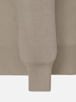 Wam Denim Sweaters|Polo Collared Beige Sweater