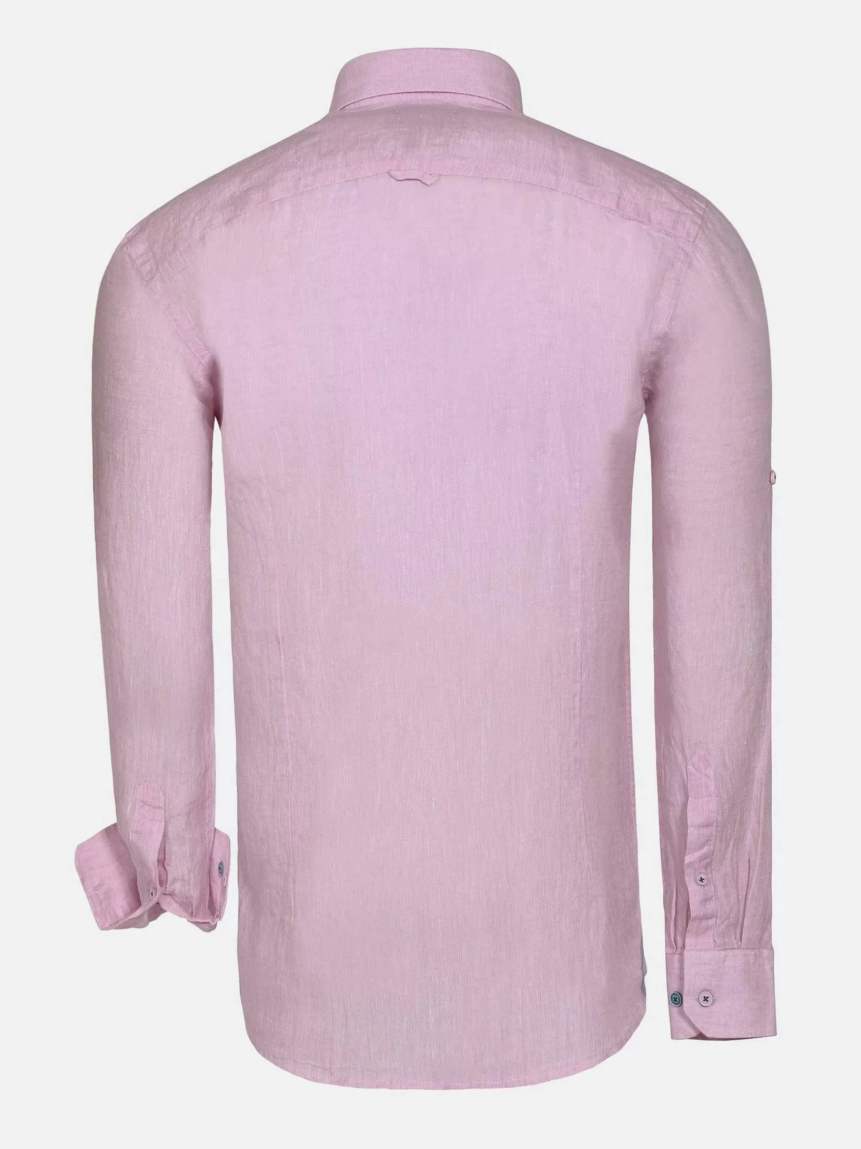 Wam Denim Overhemd Lange Mouwen|Redention Linen Pink Overhemd Lange Mouw