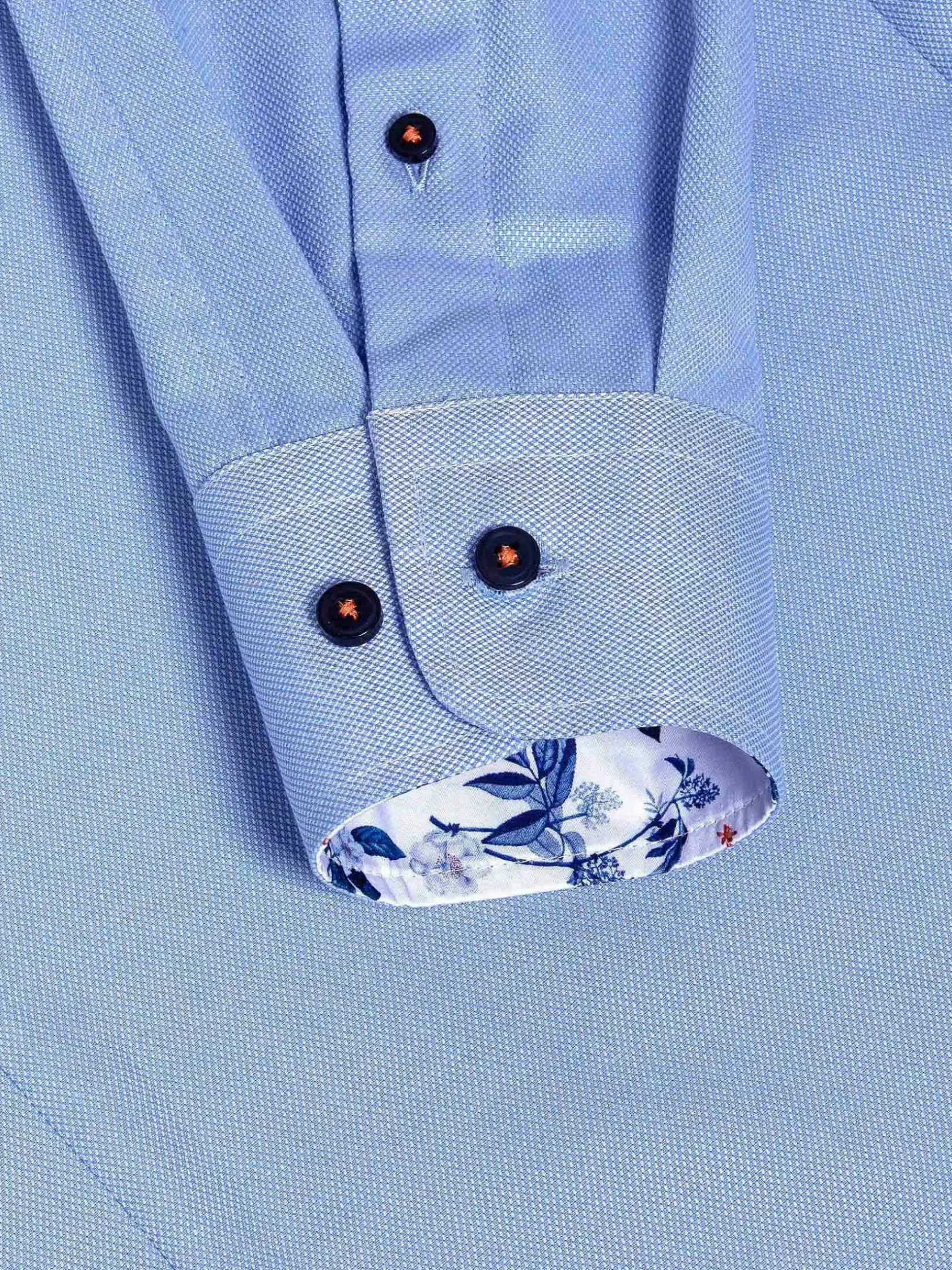 Wam Denim Overhemd Lange Mouwen|Redon Blue Poplin Plain Overhemd Longe Mouw