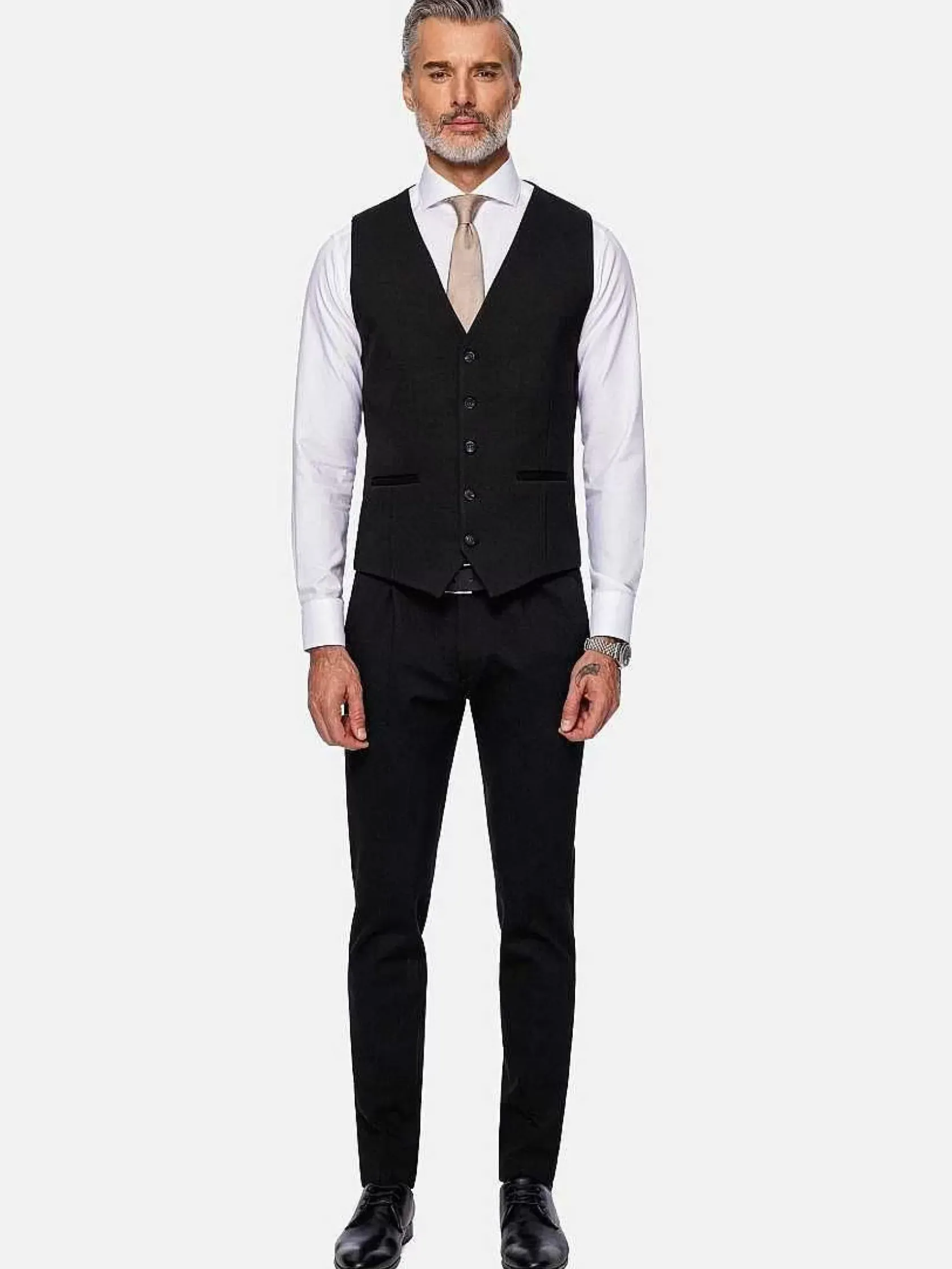 Wam Denim Gilets|Red Wood Glen Check Slim Fit Dark Red Black Suit Gilet