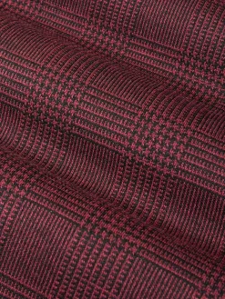 Wam Denim Colberts|Red Wood Wide Lapel Dark Red Black Suit Colbert
