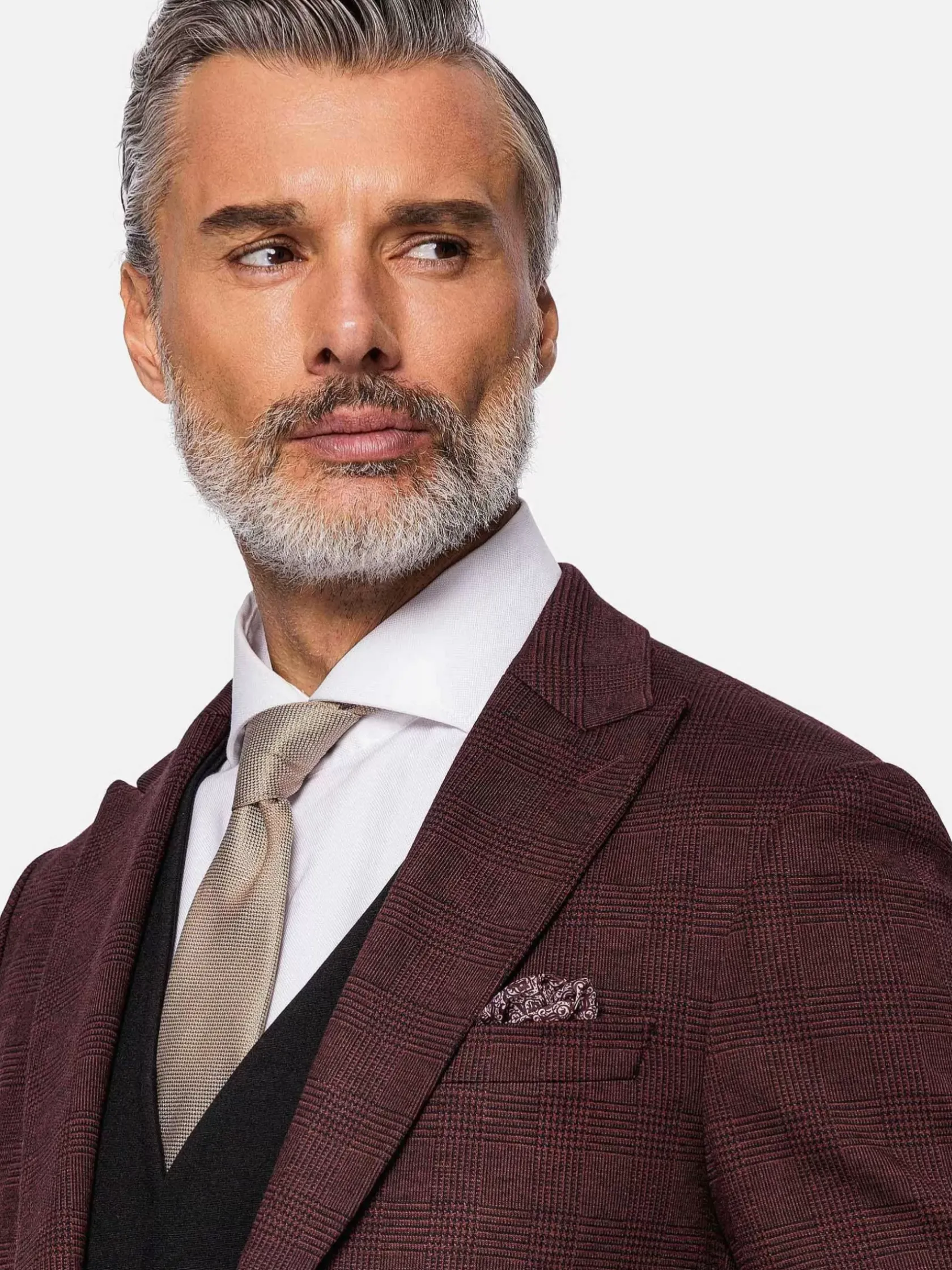 Wam Denim Colberts|Red Wood Wide Lapel Dark Red Black Suit Colbert