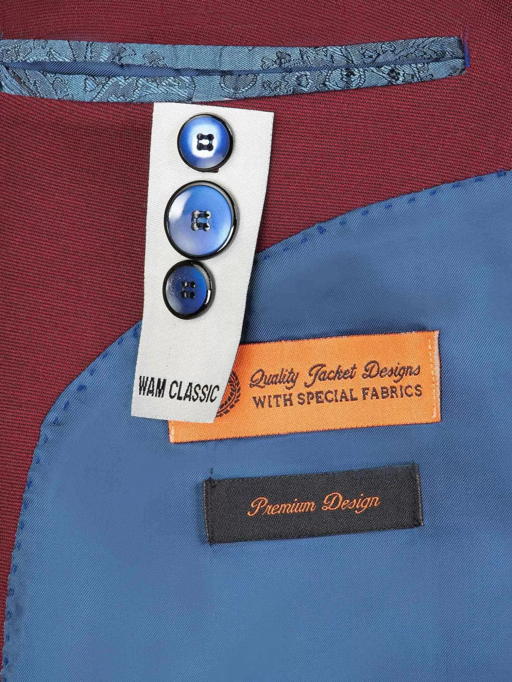 Wam Denim Colberts|Relaxed Slim Fit Monarch Dark Red Colbert