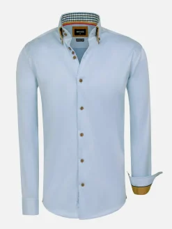 Wam Denim Overhemd Lange Mouwen|Romney Solid Light Blue Overhemd Lange Mouw