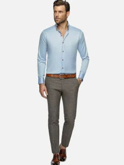 Wam Denim Overhemd Lange Mouwen|Romney Solid Light Blue Overhemd Lange Mouw