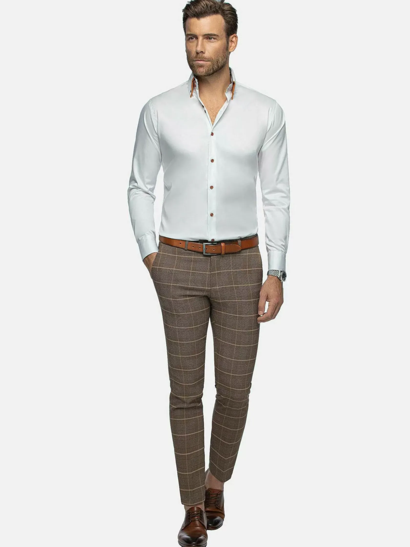 Wam Denim Overhemd Lange Mouwen|Romney Solid White Overhemd Lange Mouw