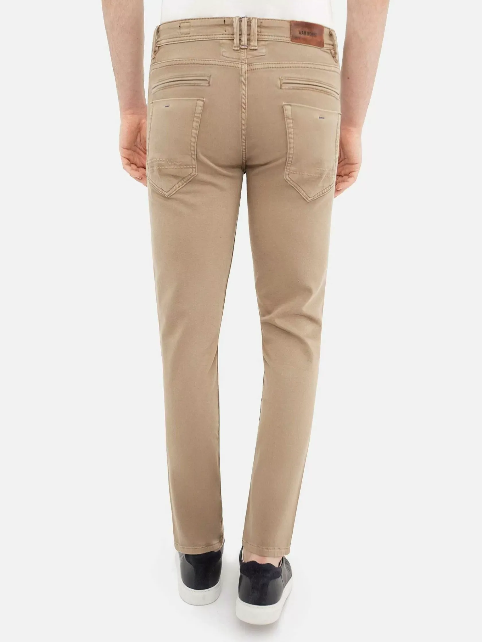 Wam Denim Jeans|Sahara Button Closure Light Beige Jeans