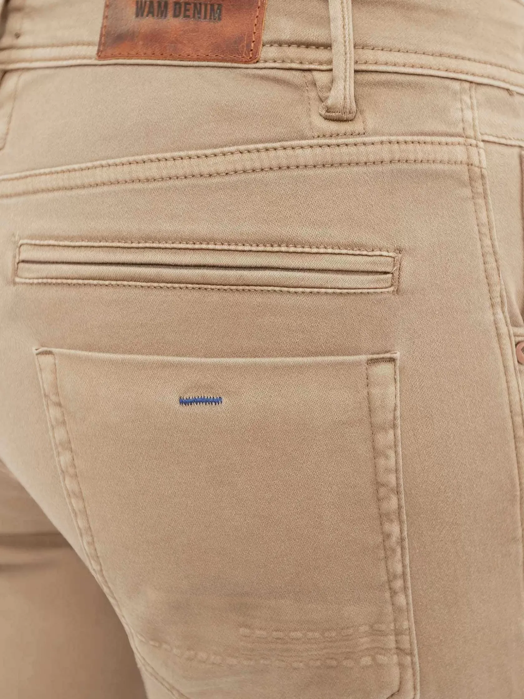 Wam Denim Jeans|Sahara Button Closure Light Beige Jeans