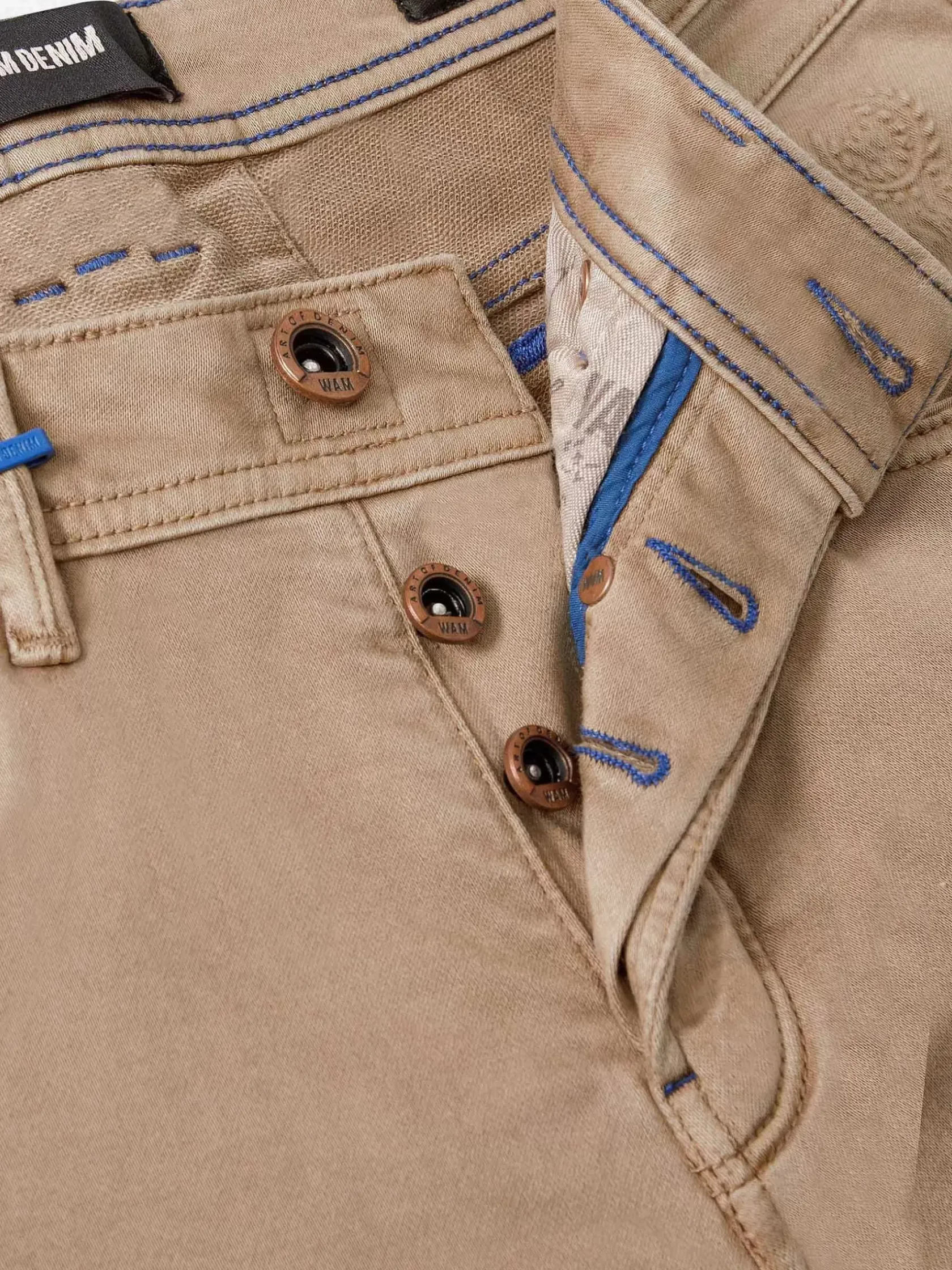 Wam Denim Jeans|Sahara Button Closure Light Beige Jeans