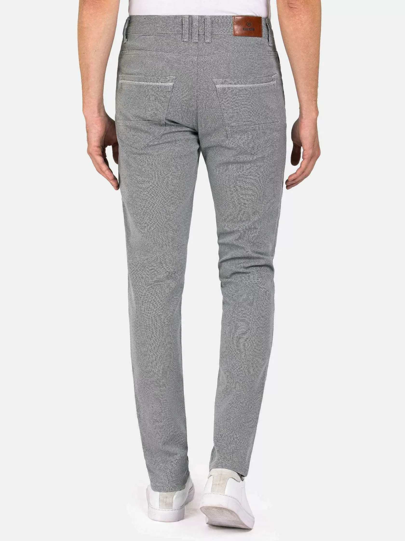 Wam Denim Jeans|Santiago Slim Fit Textured Grey Jeans