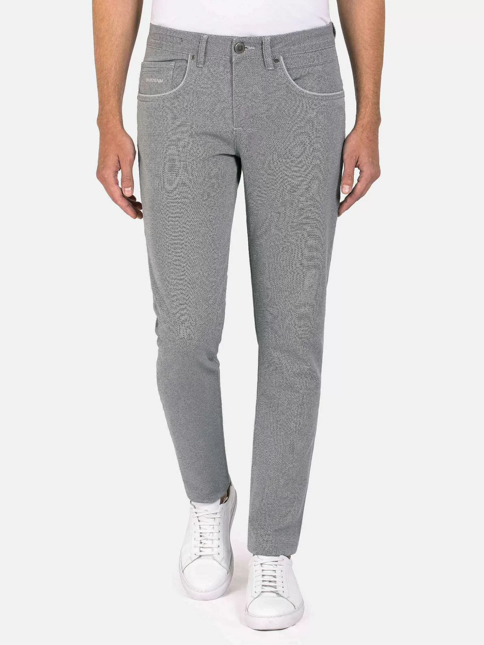 Wam Denim Jeans|Santiago Slim Fit Textured Grey Jeans