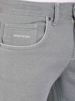 Wam Denim Jeans|Santiago Slim Fit Textured Grey Jeans
